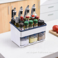 Caja de condimentos de cocina multifunción con estante para cuchillos